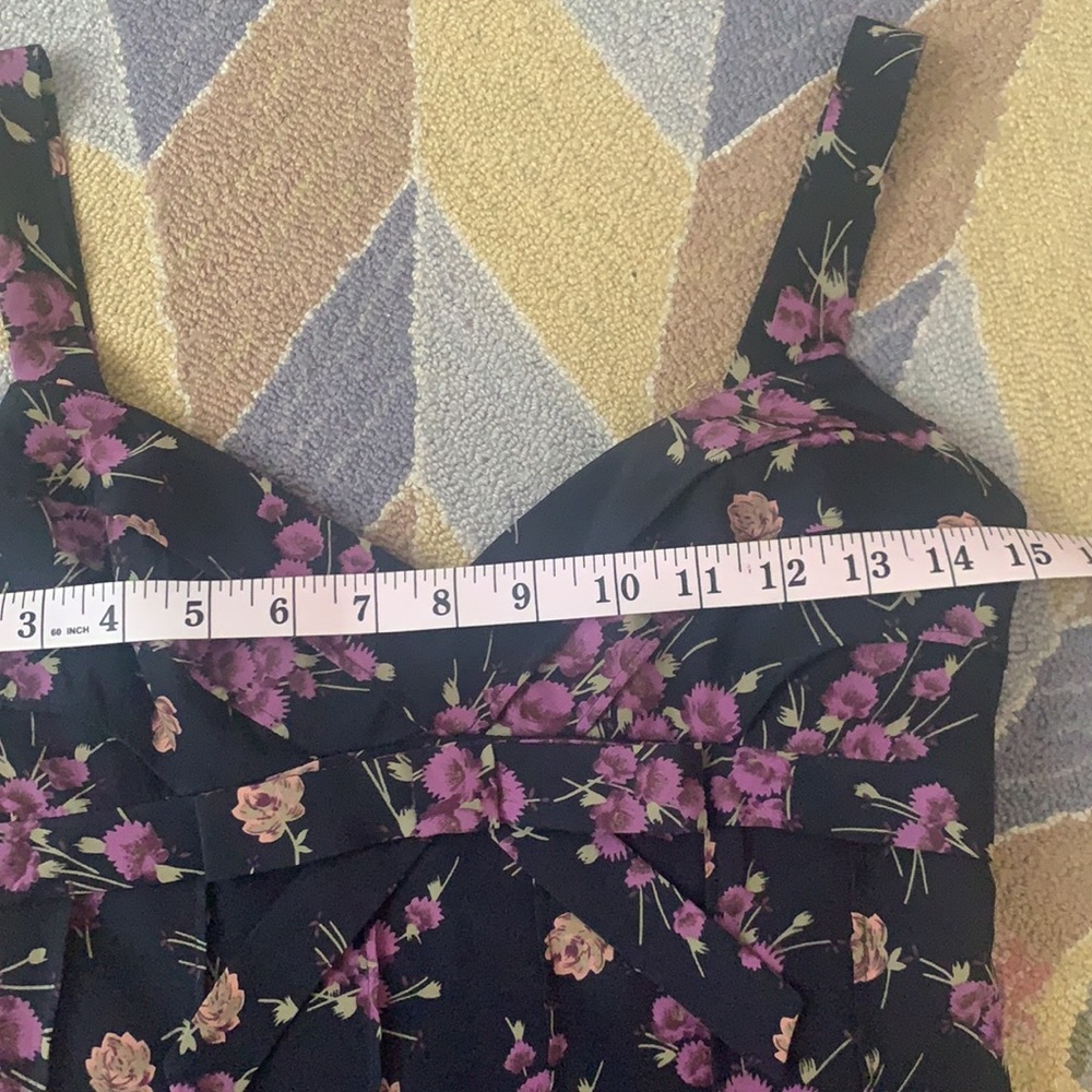 💜 VINTAGE BETSEY JOHNSON FLORAL BOW MINI/MIDI DRESS Y2K 90s COTTAGECORE XS S P - Picture 5 of 17